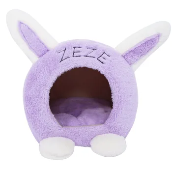 

Warm Pet Cat House Cave Beds Puppy Dog Sleeping Bag with Removable Cushion Cut Rabbit ears cat bed house