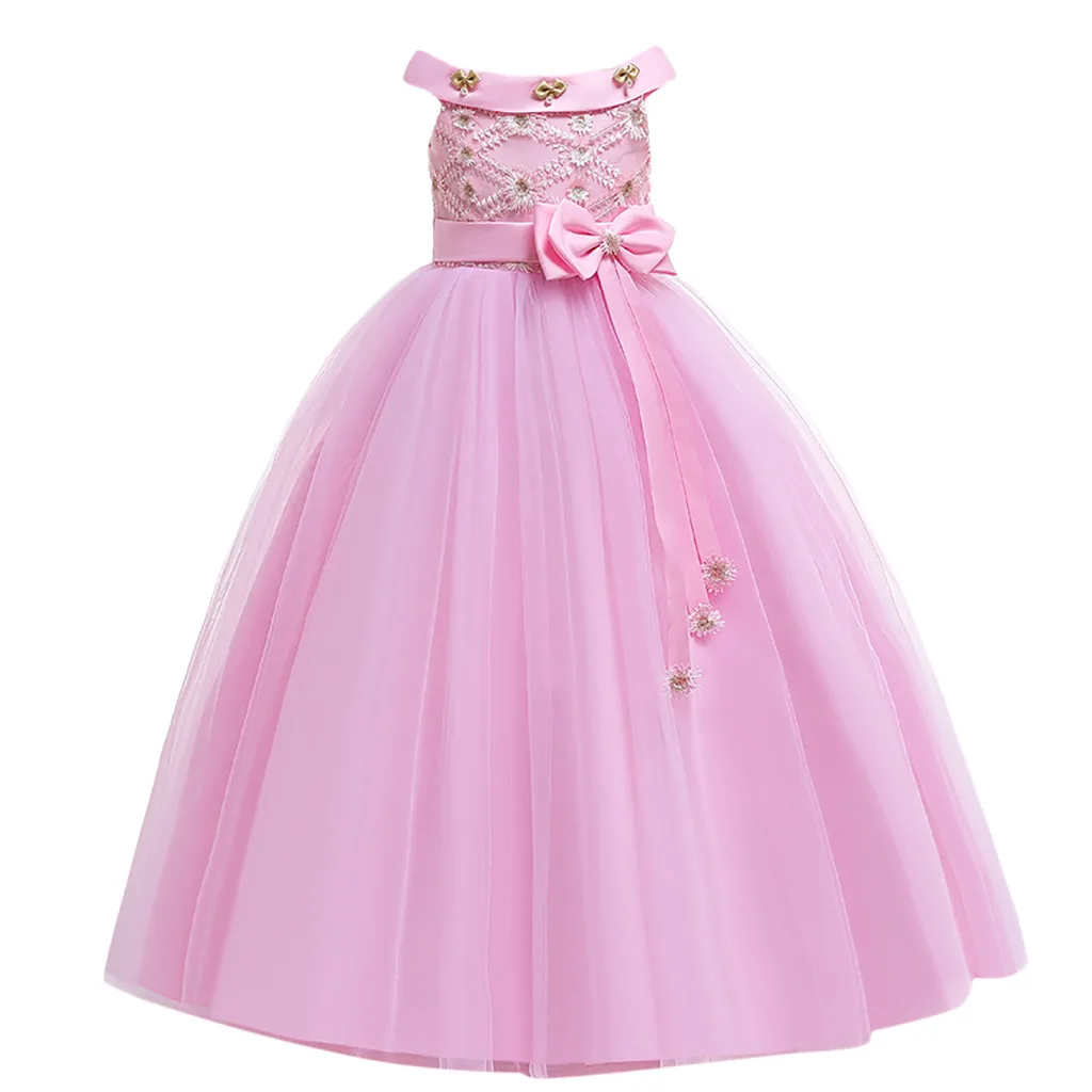 Платья с цветочным узором для девочек; вечерние и свадебные торжественные вечерние платья; Пышное Платье принцессы; Детские платья подружки невесты для девочек