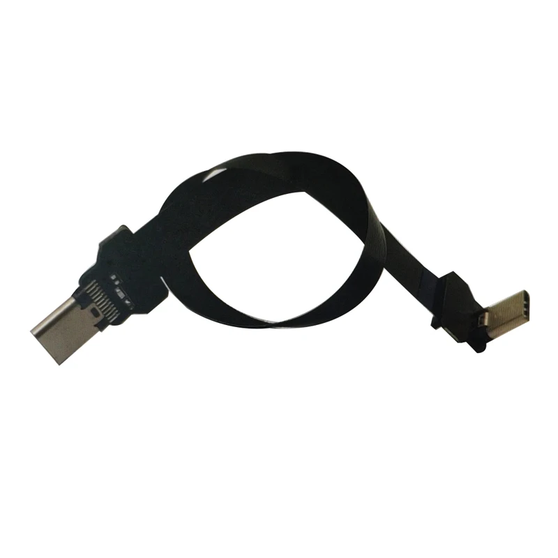 5 to 80CM FFC USB C Straight To USB type c male right angle FPV Flat Slim Thin Ribbon FPC Cable