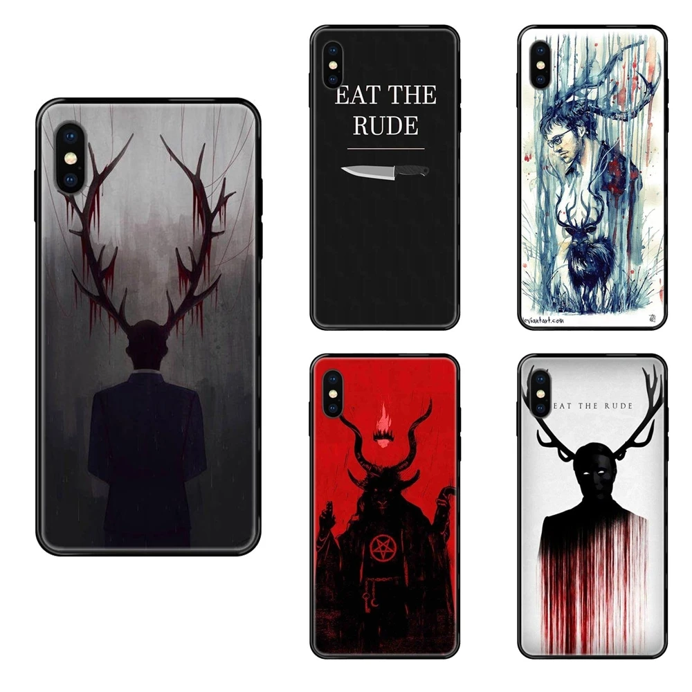 Чехол для iPhone 11 12 Pro 5 5S SE 5C 6 6S 7 8X10 XR XS Plus Max Ганнибал съешь груб Новинка черные