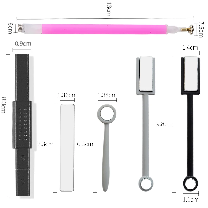 Magnetic Nail Art Tools Cat Eye Nail Tool Magnetic Nail Tools Magnetic Nail Pen Cat Eye Magnet Tools Single Double Head Stick Curved Line Strip 3D Designs For Polish Gel Nail Art Decor