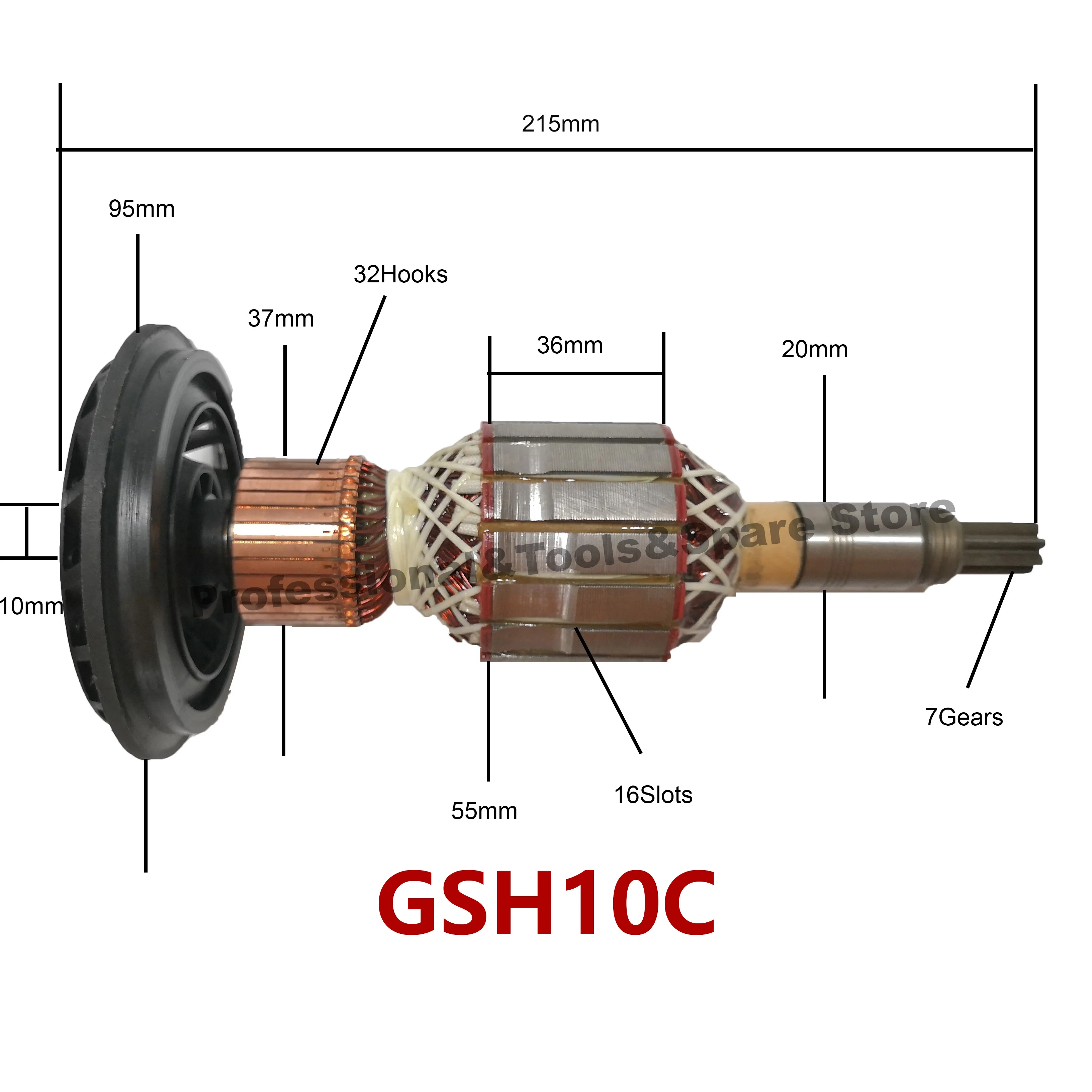 GSH10C AC220V-240V высококачественный двигатель ротора арматуры для BOSCH GSH11E, GSH10C и AC110V GSH11E - Цвет: GSH10C