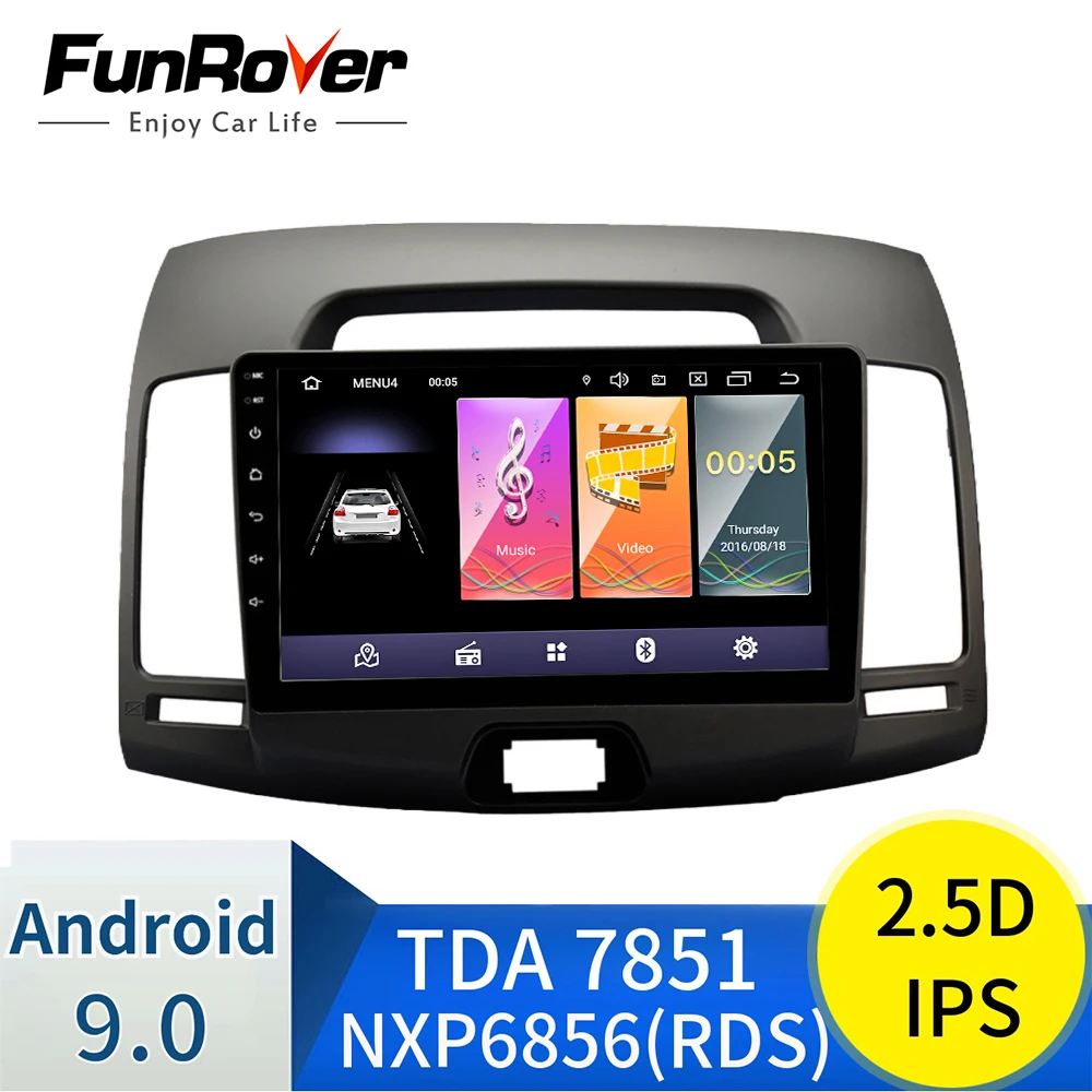 Автомобильный мультимедийный плеер Funrover Android 9 0 2.5D + ips 2 din радио навигация gps для