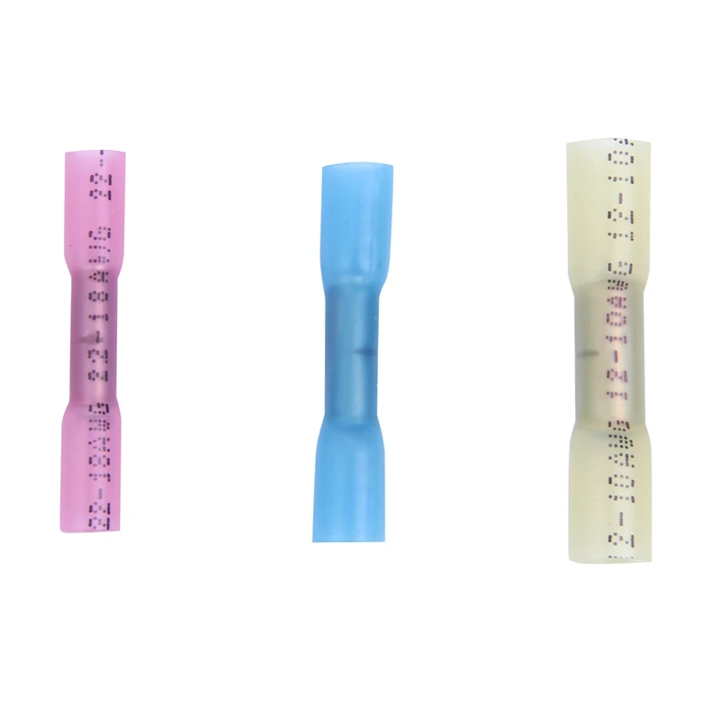 

200PCS Heat Shrink Butt Connectors Terminals Insulated Waterproof Marine Automotive Electrical Kits 3 colors 3 sizes