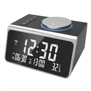 

Alarm-Clock-Radio-For-Sleepers W Dual Alarms, Digital Display and Dimmer,7 Alarm Sounds,Snooze,2 USB Ports,Bedside /Bedrooms/Kit