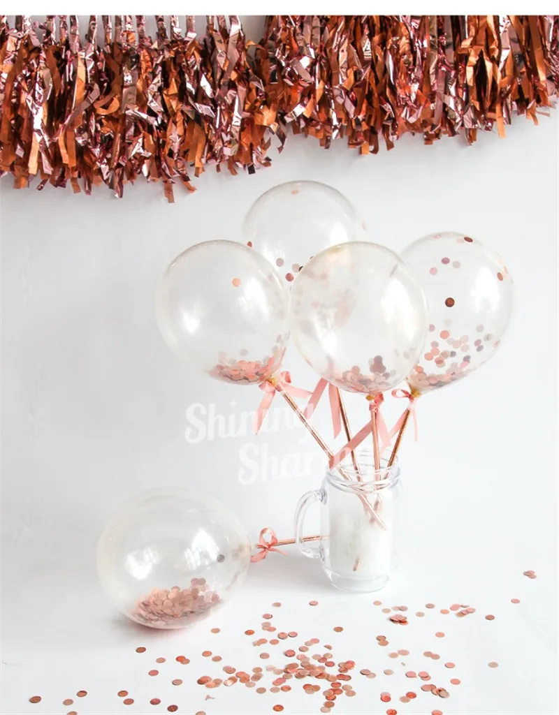 Rose Gold Birthday Party Tableware Plate Straw Wedding Party Ballon Tassel decoration Baby Shower Bachelor Party supplies (1)