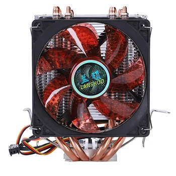 

Lanshuo 4 Heat Pipe 3 Wire With Light Double Fan Cpu Fan Radiator Cooler Heat Sink For Intel Lga 1155/1156/1366 Cooler Heat Sink