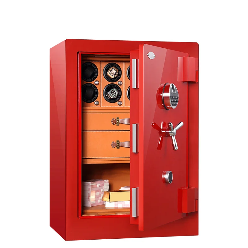 Сейф для часов, автоматический шкаф для часов, стальной ящик для хранения 6 часов и ювелирных изделий - Цвет: MQ-TT080-4