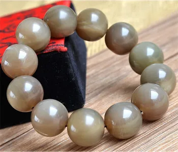 

Open light male and female horn bracelet natural authentic boutique yellow cow horn Buddha pearl bracelet single ring yellow cow