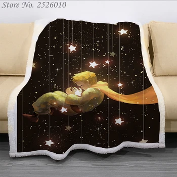 

Throw blanket The Little Prince 3D Velvet Plush Blanket Bedspread For Kids Girls Sherpa Blanket Couch Quilt Cover Travel 03