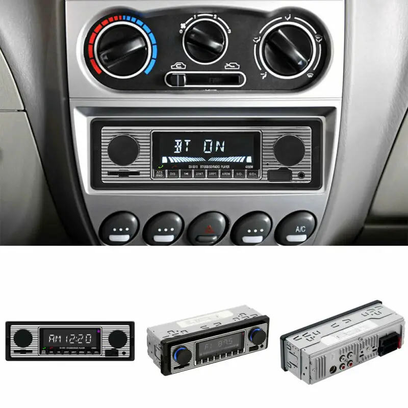 Винтажный Автомобильный Bluetooth Радио MP3-плеер Стерео USB AUX классический стерео аудио FM