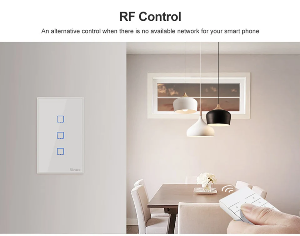 Sonoff t2 t3 wifi interruptor de parede
