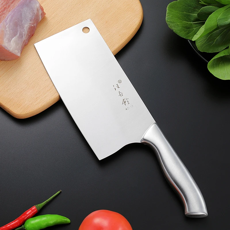 WWQ Full Stainless Steel Chinese Style Chef Knife Home Kitchen Slicing Knives Cutting Meat