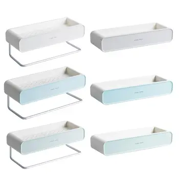 

2 Style Bathroom Shelves Shampoo Shower Shelf Holder Kitchen Storage Rack Organizer Wall Mounted Hanger Bathroom Accessories