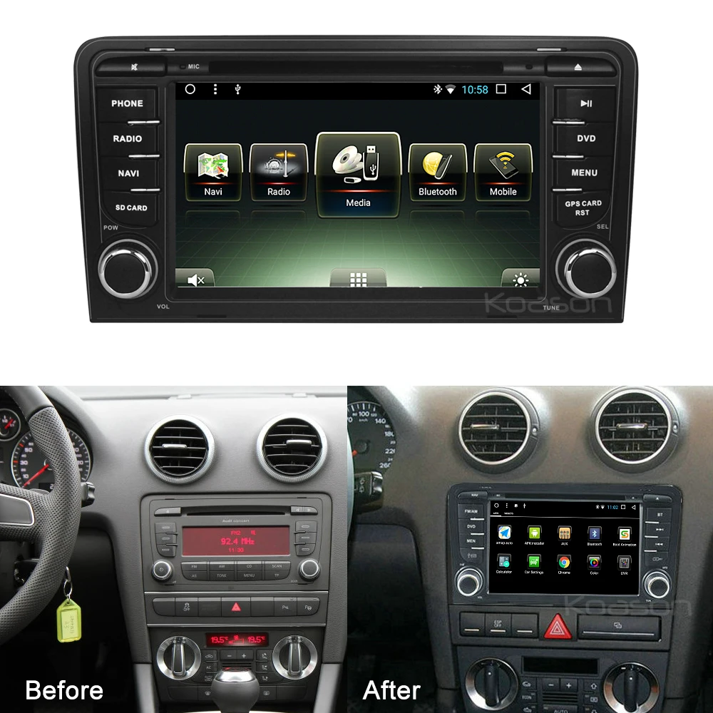 Автомобильный мультимедийный плеер Koason Android стерео система для Audi A3 A4 TT 7 дюймов GPS
