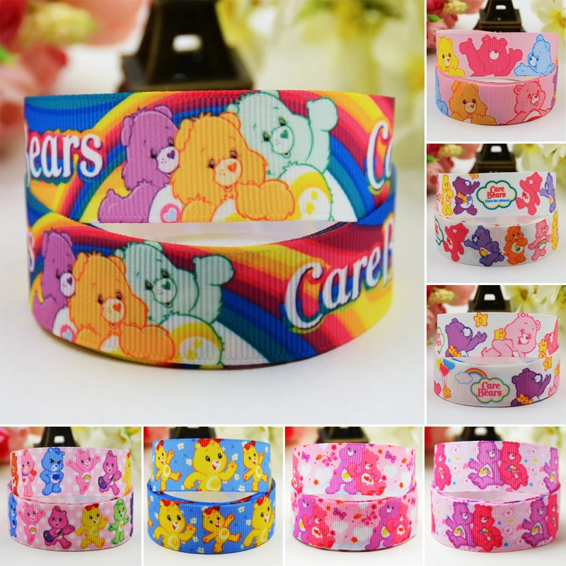 

7/8'' (22mm) Care Bears Cartoon Character printed Grosgrain Ribbon party decoration satin ribbons OEM 10 Yards Mul077