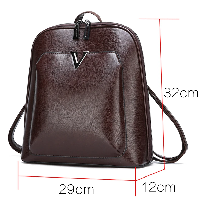 2018 Women Vintage Backpack Leather Luxurious Women Backpack Large Capacity School Bag For Girls Leisure Shoulder Bags For Women