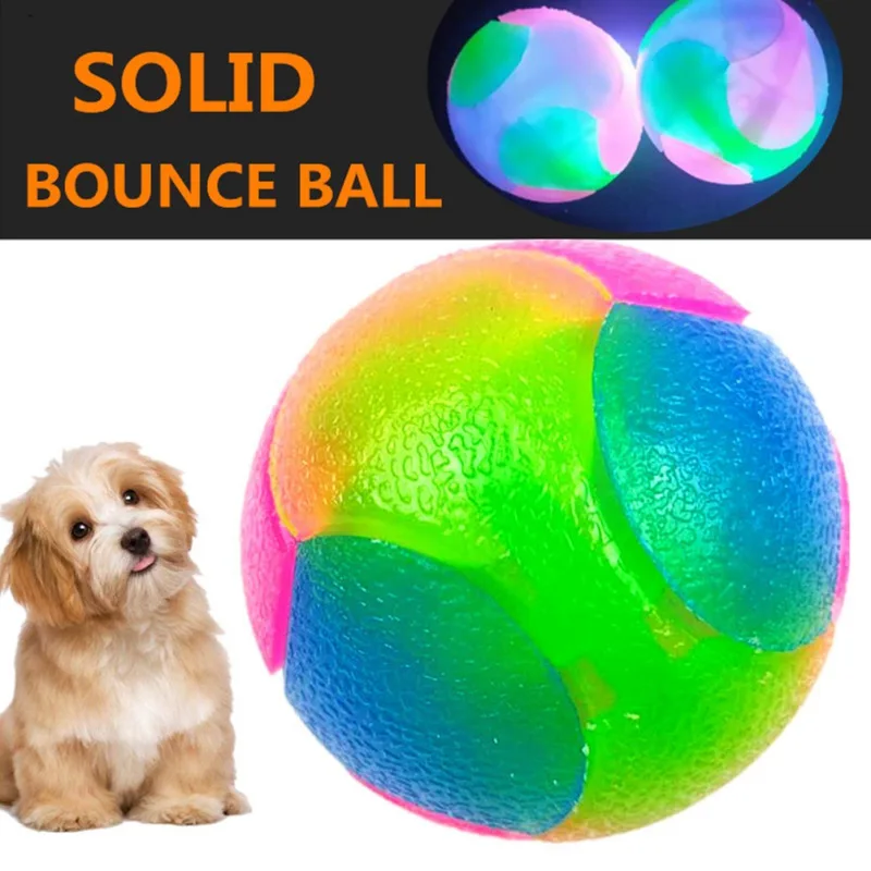 זוהר כדור כלב צעצוע LED כלב כדורי מהבהב אלסטי כדור טוחנת כדור לחיות מחמד צבע אור כדור אינטראקטיבי צעצועי גור חתולי כלב image_1