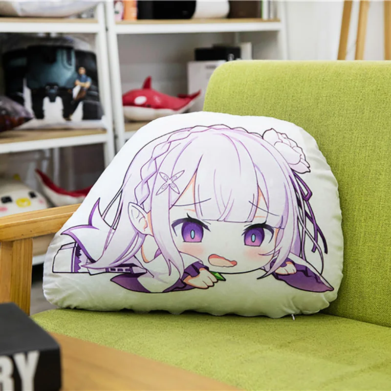 Anime Re:Life in a different world from zero shaped Manga Pillow Cushion Rem Felt Cartoon Stuffed Plush Doll Toy 4