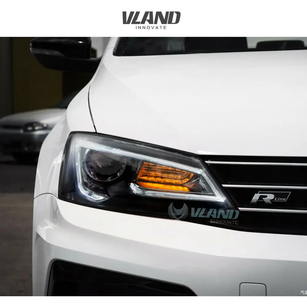 Автомобильный светодиодный головной фонарь и задний фонарь для Volkswagen VW Jetta Sagitar фары и задние фонари с Последовательный сигнал поворота 2011