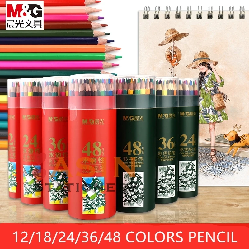 M&G 12/24/36/48 Colors Wood Colored Pencils Lapis De Cor Artist Painting Oil Color Pencil For School Drawing Sketch Art Supplies