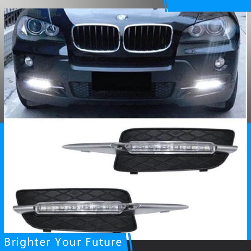 Дневной свет для BMW X5 E70 2007 2010 белые дневные ходовые огни DRL Передняя