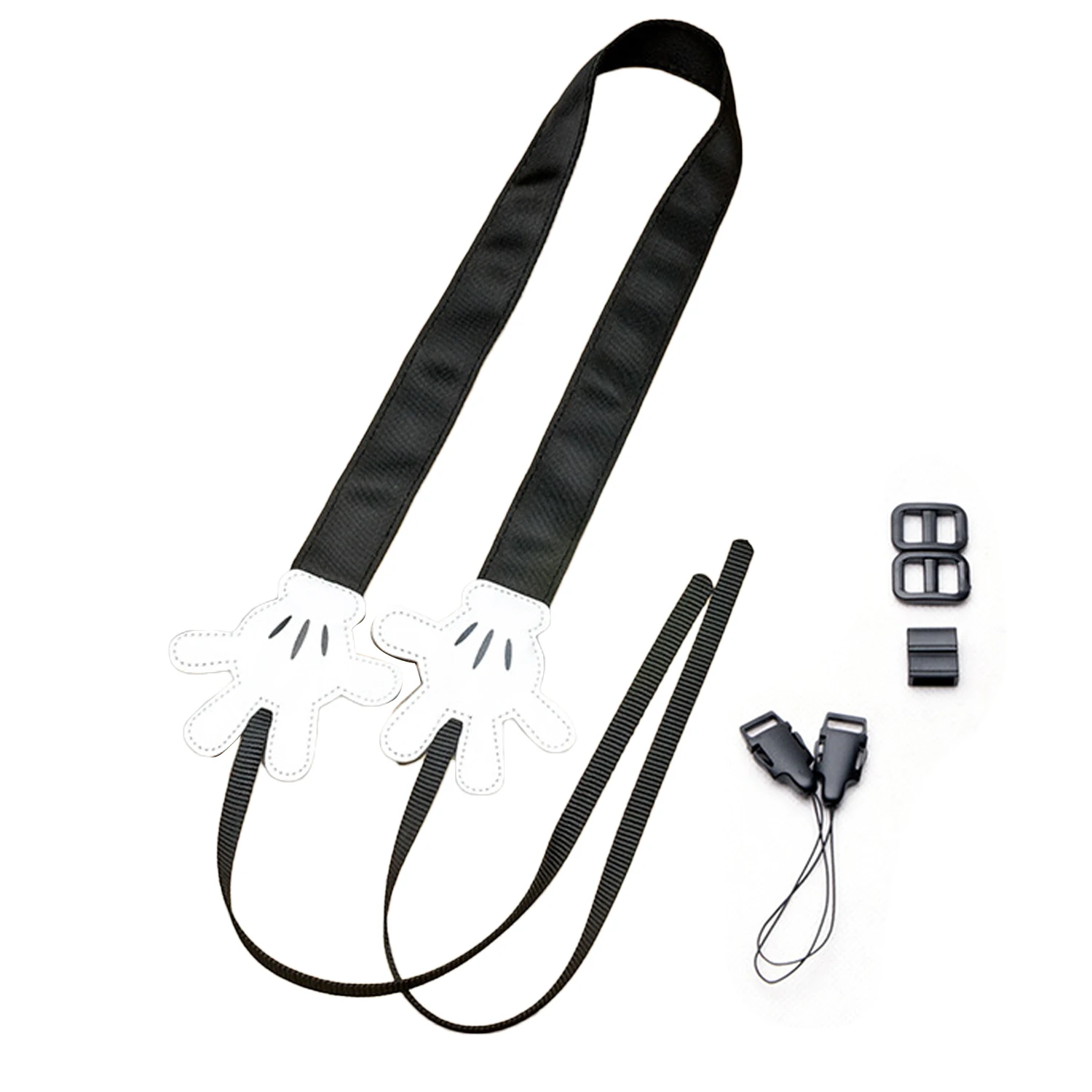 Besegad Universal Cute Cartoon Camera Shoulder Neck Strap Belt Lanyard for Canon Nikon Sony Fujifilm Instax Mini 9 8 8 - Цвет: Black