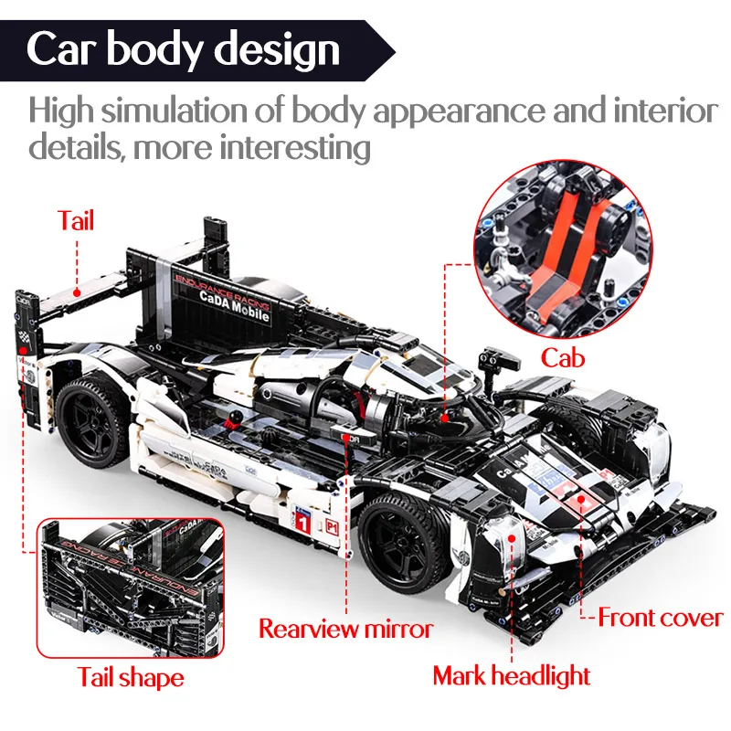 Günstig Cada 1589PCS RC Ausdauer racing Auto Bausteine Für legoing Technik MOC Modell Fernbedienung fahrzeug Spielzeug für kinder