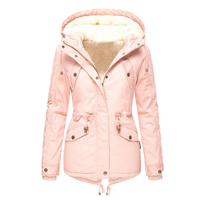 Winter Female Long Jacket Winter Coat Women Fake Fur Collar Parkas Woman Plus size S-6XL Down Jacket Winter Jacket Women - Цвет: pink