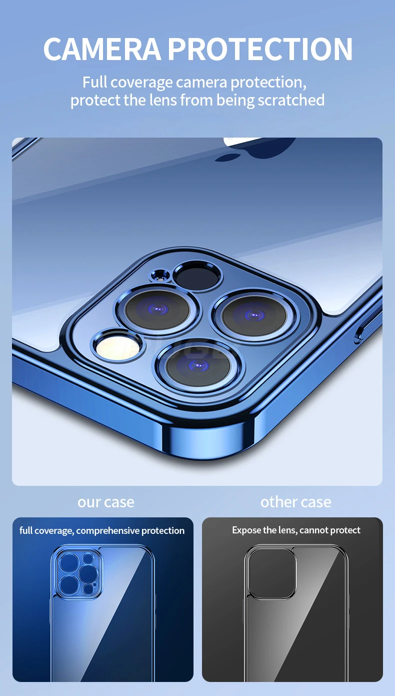 Luxury Transparent Square Frame Plating Case for iPhone 13 12 11 Pro Max Mini iPhone X Xs Xr 7 8 Plus SE 2020 Soft Clear Cover Luxury Transparent Square Frame Plating Case for iPhone 13 12 11 Pro Max Mini iPhone X Xs Xr 7 8 Plus SE 2020 Soft Clear Cover