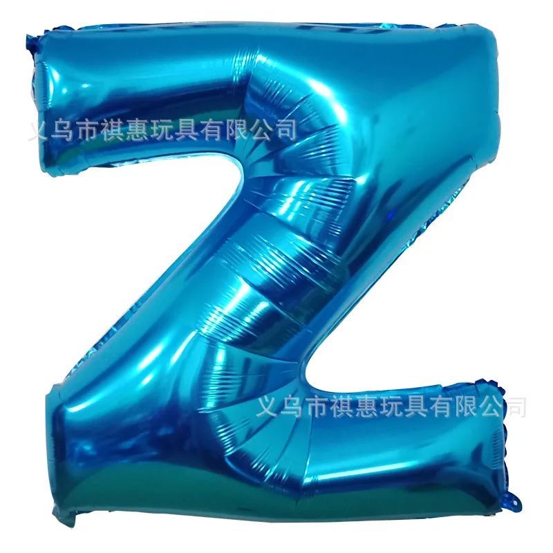 40 inch Blue aluminum film letter balloon Aluminum foil birthday Party wedding supplies Decorative photography props balloon - Цвет: Z