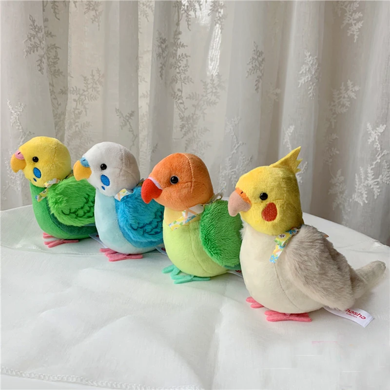 14cm Cockatiel Plush Toys Soft Real Life Budgie Lovebird Stuffed Animals Toy Budgerigar Birds Stuffed Toys Gifts For Kids