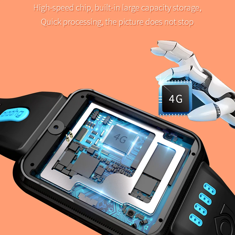  4G Smart Watch Android GPS Bluetooth WiFi 1.54Inch Screen 1080mAh big Battery 4GB 4core chip Camera