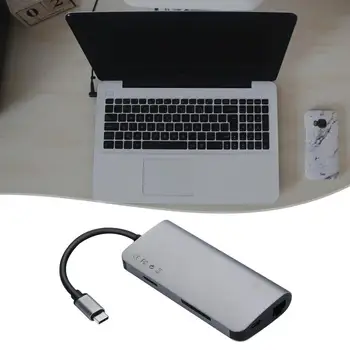 

8 In 1 Adapter USB C HUB USB-C To USB 3.0 HUB HDMI PD Rj45 Gigabit Type-C USB HUB For MacBook Pro For Samsung