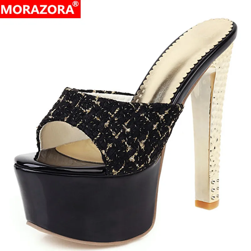 

MORAZORA 2020 new fashion platform sandals women party prom shoes sexy super high heels summer sandals female big size 33-48