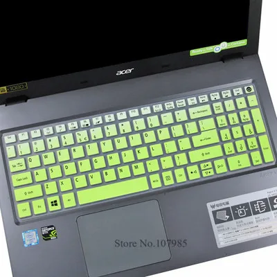 15 17 дюймов клавиатура протектор Силиконовый кожного покрова для acer Aspire ES1-523 ES1-523G ES1-533 ES1-572 F5-521 E5-573 E5-573G-59LG - Цвет: Gradualgreen