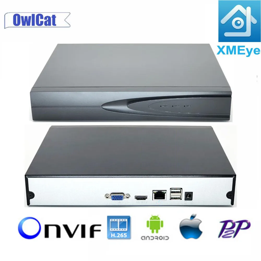 CCTV NVR 8CH 16Ch H.265 XMEYE Cloud P2P сетевой видеорегистратор HD 1080P 4MP 5MP Onvif для ip камеры система