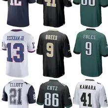 Мужская футболка Tom Brady 12 Alvin Kamara 41 Zach Ertz 86 Odell Beckham Jr 13 Drew Brees 9 Nick Foles Josh Allen 17