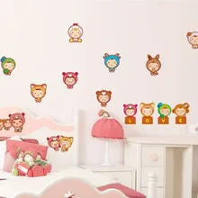 AY625 Грант из трех поколения съемная детская спальня детская комната большая голова куклы Бесплатные наклейки