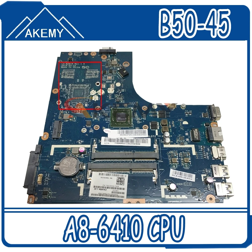 Новая материнская плата ZAWBA/BB LA-B291P для ноутбука Lenovo B50-45 с процессором AMD A8-6410