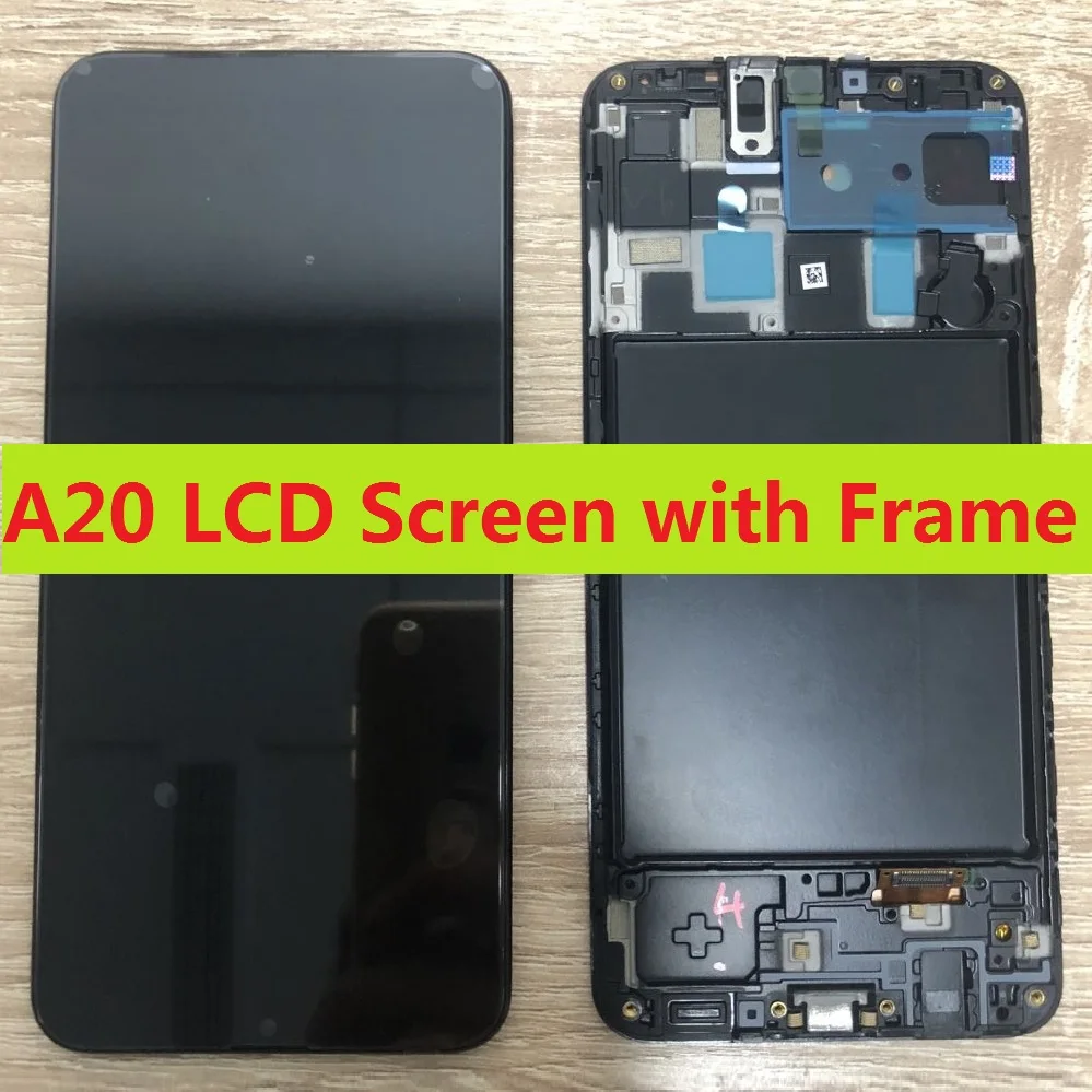 

Tested For Samsung Galaxy A20 A205 SM-A205F A205FN A205F/DS A205M Touch Screen Digitizer LCD Display Sensor Assembly With Frame