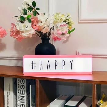 

Creative Cinema LED Porch Light Up Sign Box Lightbox Message Board Letter Cinematic LED Symbol Home Party Wedding Lamp Decor