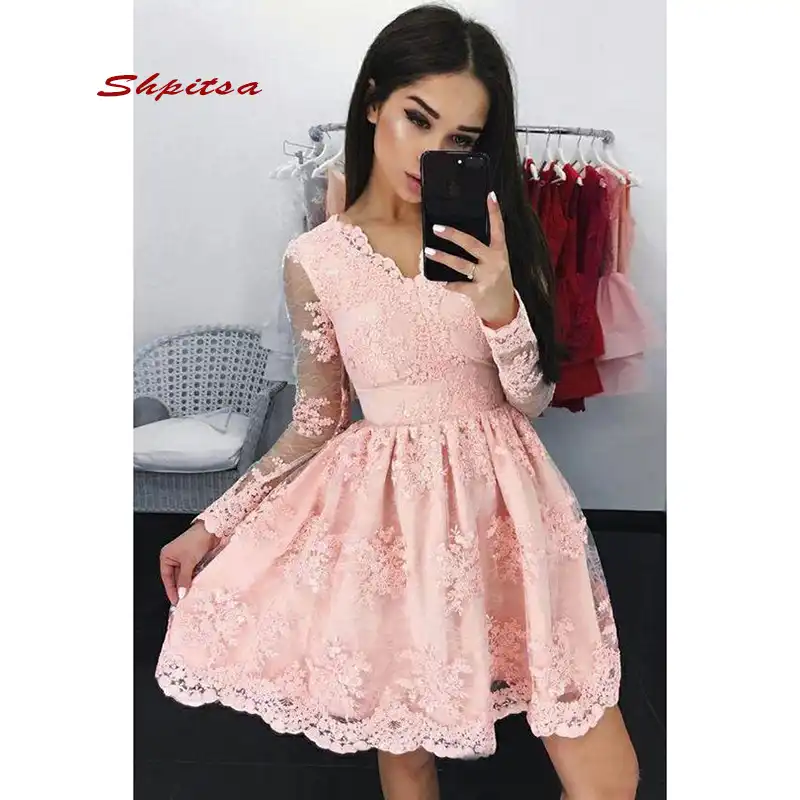 pink semi dresses