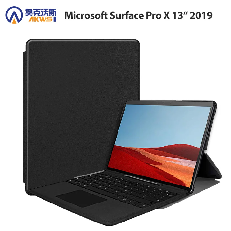 Тонкий чехол для Microsoft Surface Pro X 2019 13 дюймов Магнитный кожаный защитный чехол|Чехлы