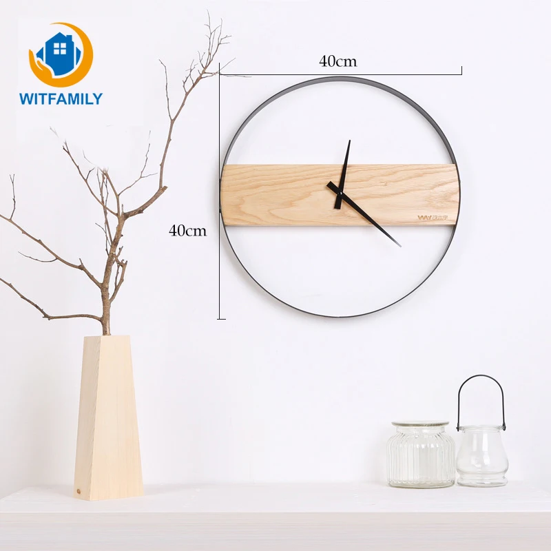 

Home Decorate Bedroom Living Room Ultra-quiet Wood Wall Clocks Minimalist Nordic Wooden Wall Clock Antique Style Watches