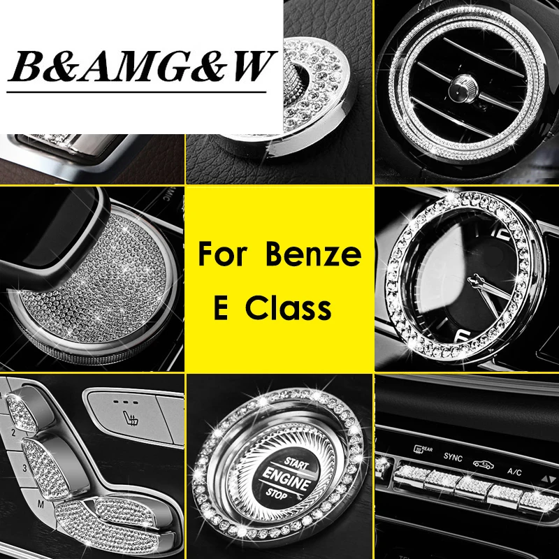 

Clock Ring Seat Adjust Button Cover Air Outlet Cover Trim Diamond Interior Car Styling Accessories For Mercedes Benz E Class