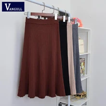 Vangull зимняя Женская Длинная шерстяная юбка модная классическая шерстяная юбка с высокой талией Элегантные зимние шерстяные юбки трапециевидная длинная трикотажная юбка