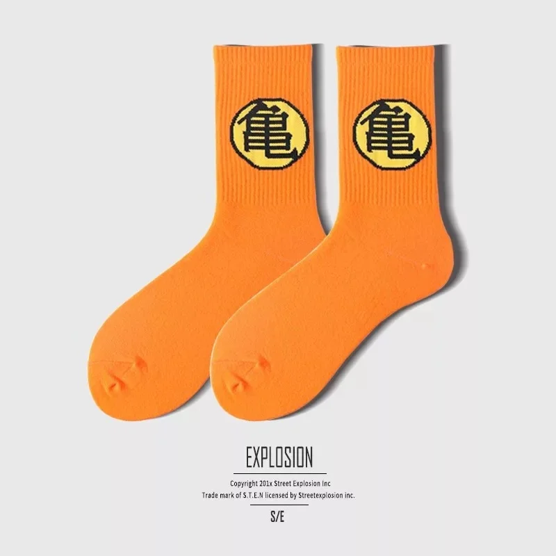 Мужские всесезонные хлопковые носки с цифрами 1975, белые и оранжевые модные спортивные носки для скейтборда, забавные стильные Носки happy ins - Цвет: K