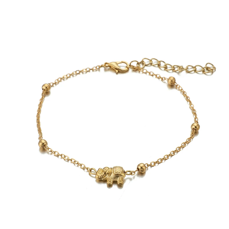 Tocona многослойный изящный Золотой ножной браслет в стиле бохо слон луна браслет на ногу женские босоножки Украшенные бижутерией 8634