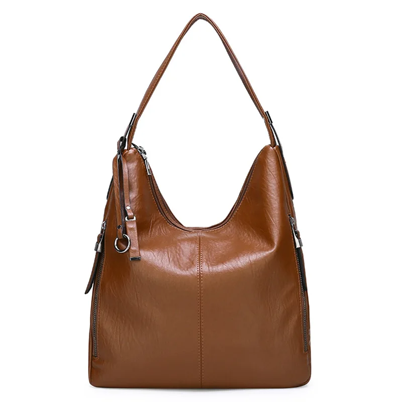 

2019 New Women's Bag Fashion Large-capacity PU Leather Single Shoulder Bag Messenger Ladies Solid Totes Luxury Handbags Simple